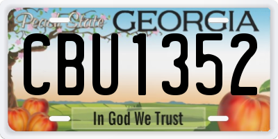 GA license plate CBU1352
