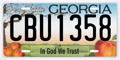 GA license plate CBU1358