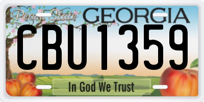 GA license plate CBU1359
