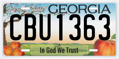 GA license plate CBU1363