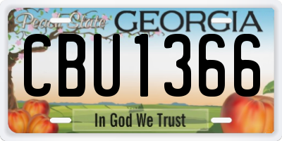 GA license plate CBU1366