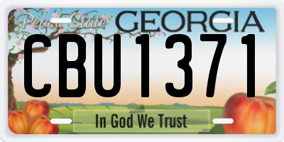 GA license plate CBU1371