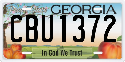 GA license plate CBU1372