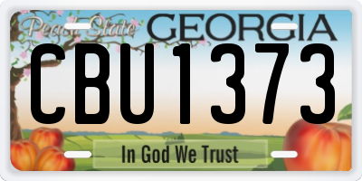 GA license plate CBU1373