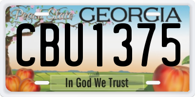 GA license plate CBU1375