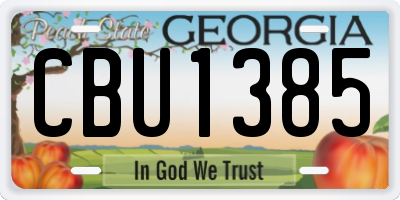 GA license plate CBU1385