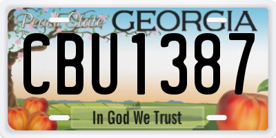 GA license plate CBU1387