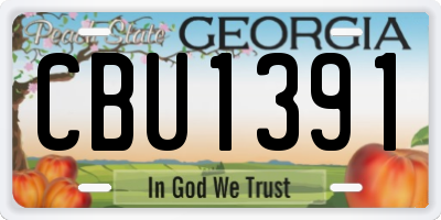 GA license plate CBU1391