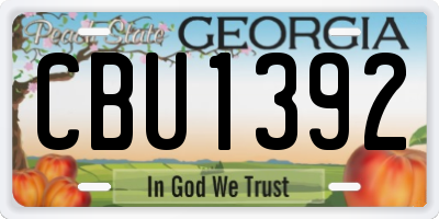 GA license plate CBU1392