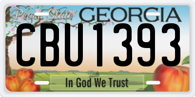 GA license plate CBU1393