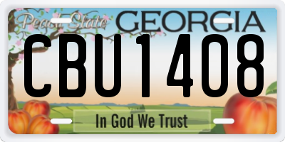 GA license plate CBU1408