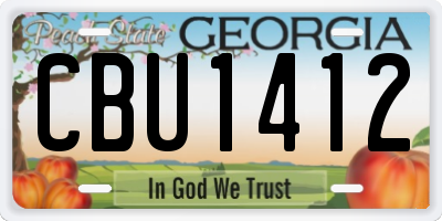 GA license plate CBU1412