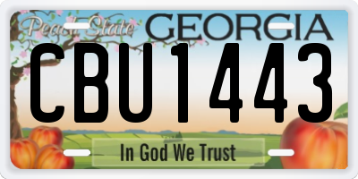 GA license plate CBU1443