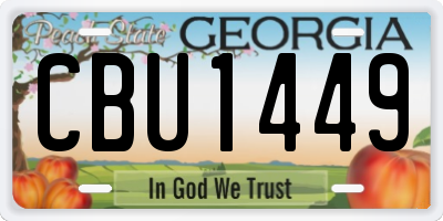 GA license plate CBU1449
