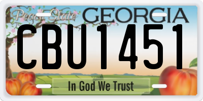GA license plate CBU1451