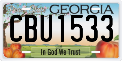GA license plate CBU1533