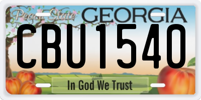 GA license plate CBU1540