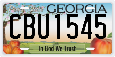 GA license plate CBU1545