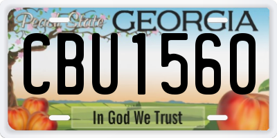 GA license plate CBU1560