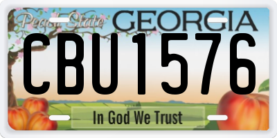GA license plate CBU1576