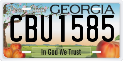 GA license plate CBU1585