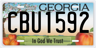 GA license plate CBU1592
