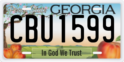 GA license plate CBU1599