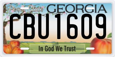 GA license plate CBU1609