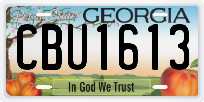 GA license plate CBU1613