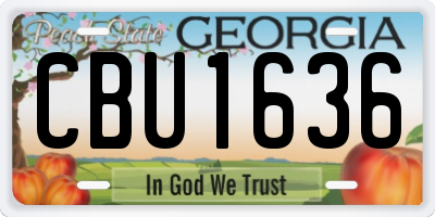 GA license plate CBU1636