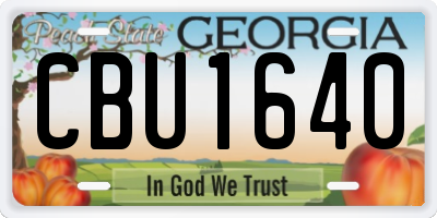 GA license plate CBU1640