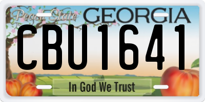 GA license plate CBU1641