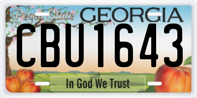 GA license plate CBU1643
