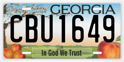 GA license plate CBU1649