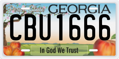 GA license plate CBU1666