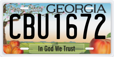 GA license plate CBU1672