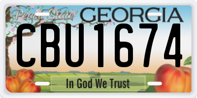 GA license plate CBU1674