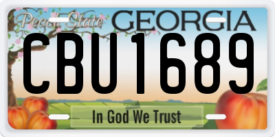 GA license plate CBU1689