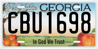 GA license plate CBU1698