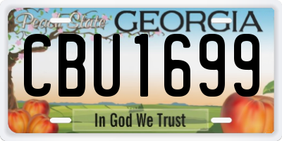 GA license plate CBU1699