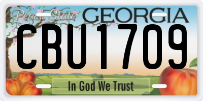 GA license plate CBU1709
