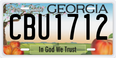 GA license plate CBU1712