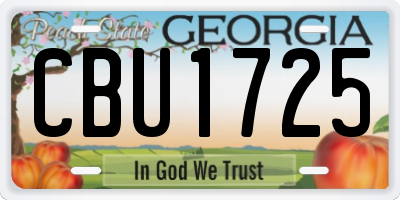 GA license plate CBU1725
