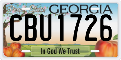 GA license plate CBU1726