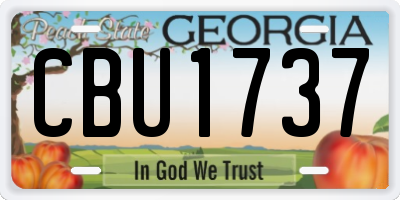 GA license plate CBU1737