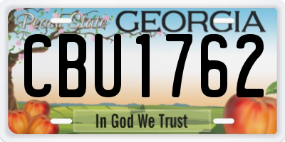 GA license plate CBU1762