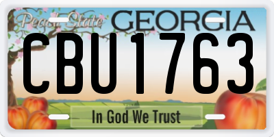 GA license plate CBU1763