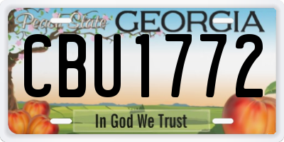 GA license plate CBU1772