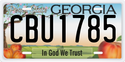 GA license plate CBU1785