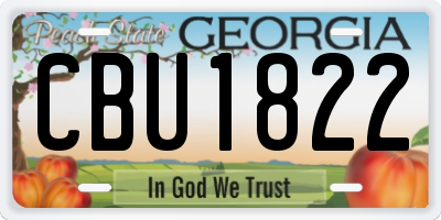GA license plate CBU1822